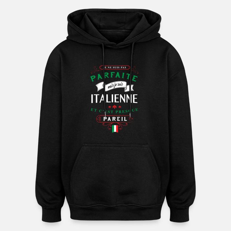 Italienne Parfaite - Sweat à capuche oversize unisexe - noir
