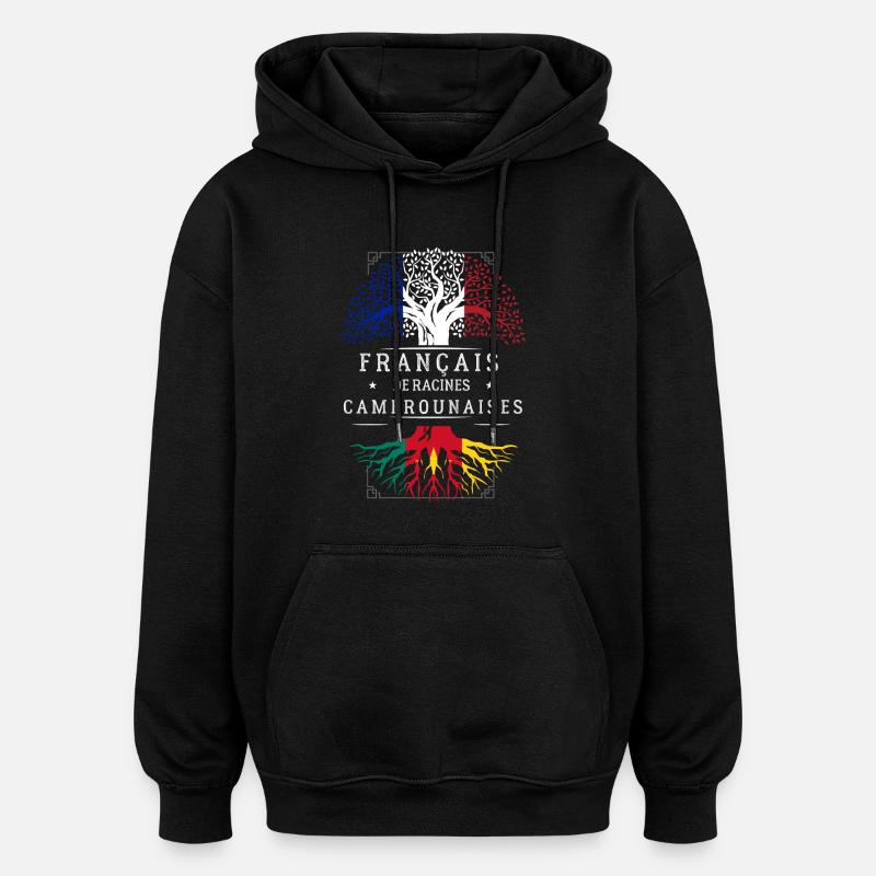 Racines Camerounaises - Sweat à capuche oversize unisexe - noir