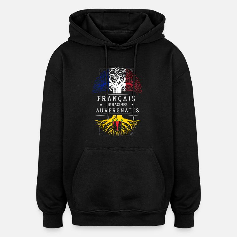 Racines Auvergnates - Sweat à capuche oversize unisexe - noir