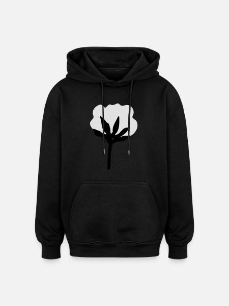 cotton - Oversized Unisex Hoodie - black
