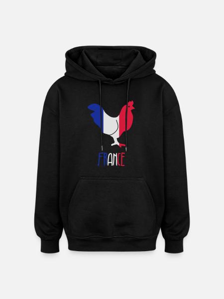 France Français Française French Frankreich - Oversized Unisex Hoodie - black