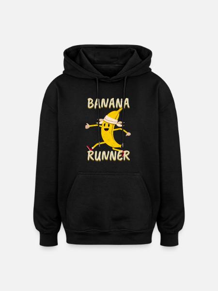 Banana Jogger Jogging Marathon Running Sprint - Oversized Unisex Hoodie - black