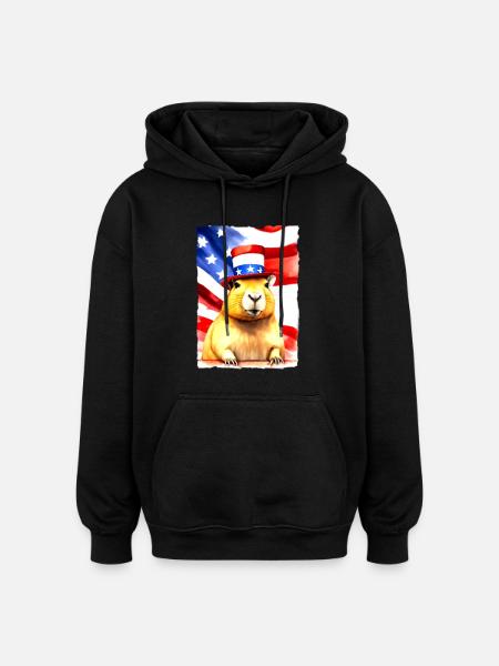 rodent "Capybara President" - Oversized Unisex Hoodie - black