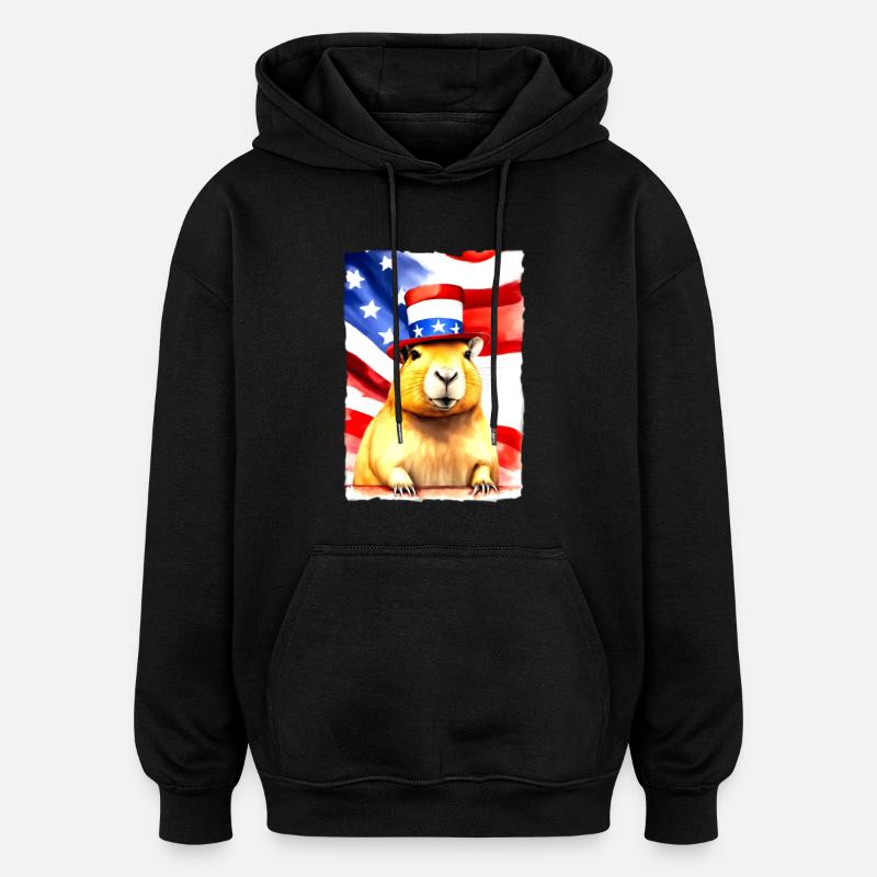 Nagetier "Capybara President" - Oversized Unisex Hoodie - Schwarz