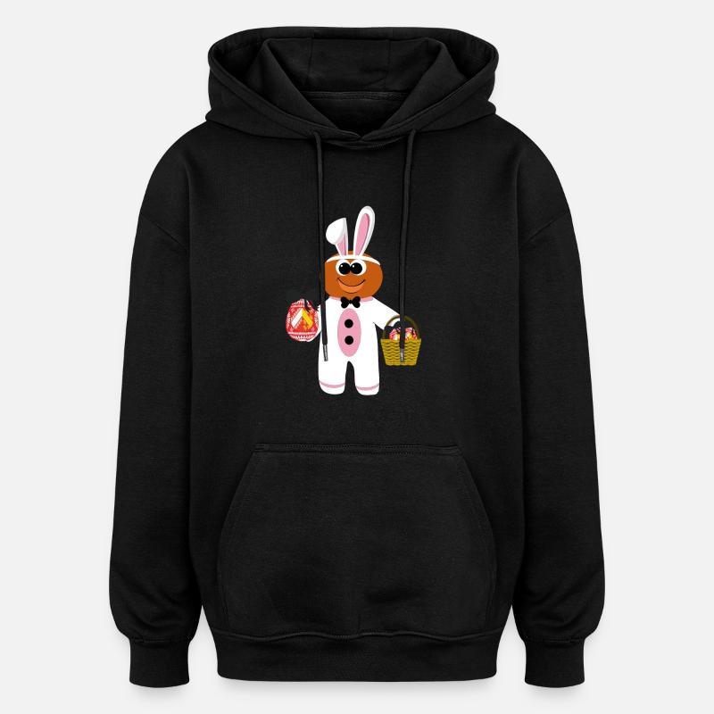 Mannele Mannala Rabbit Alsace - Oversized Unisex Hoodie - black