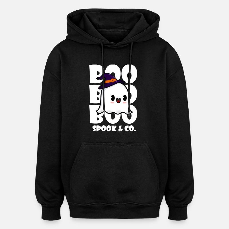 BOO SPOOK & CO. - Sweat à capuche oversize unisexe - noir