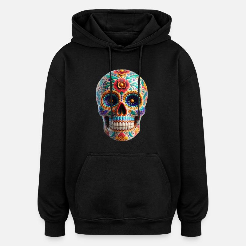 Crâne en sucre - Sweat à capuche oversize unisexe - noir