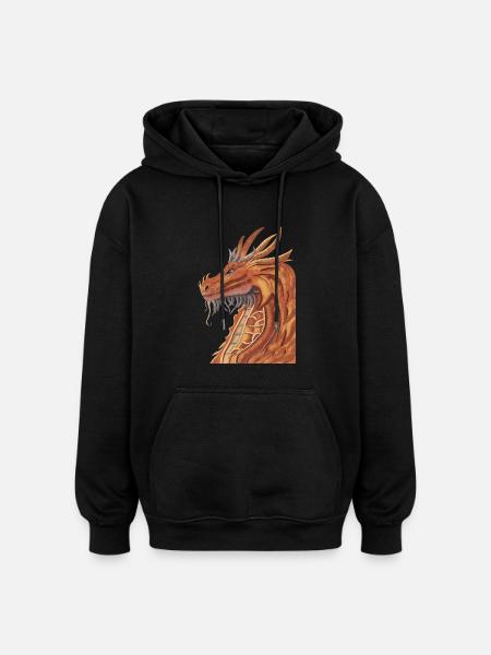 Dragon - Oversized Unisex Hoodie - Schwarz
