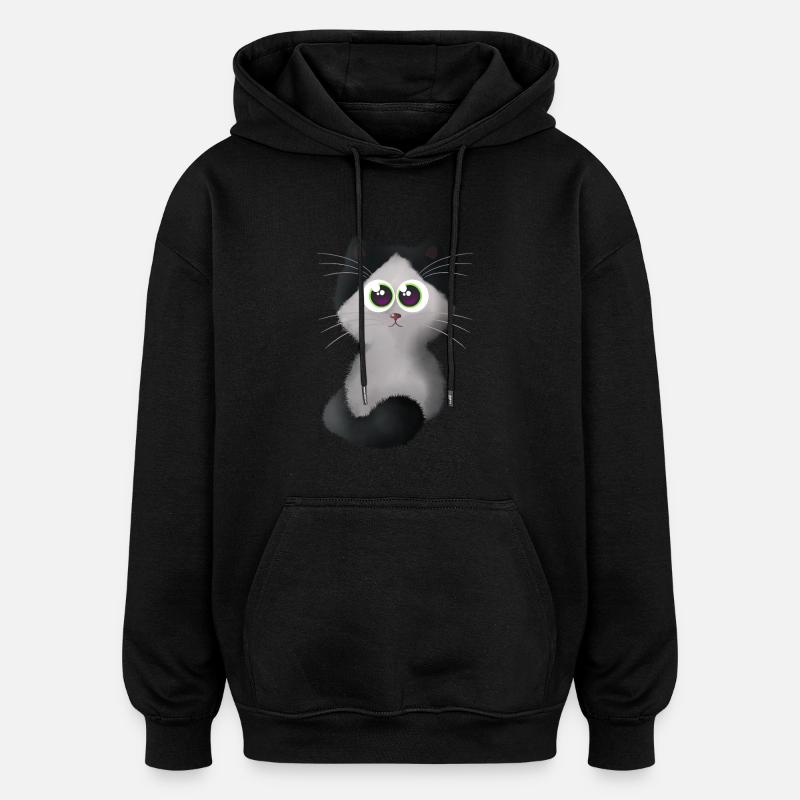 Catégorie 2 - Sweat à capuche oversize unisexe - noir