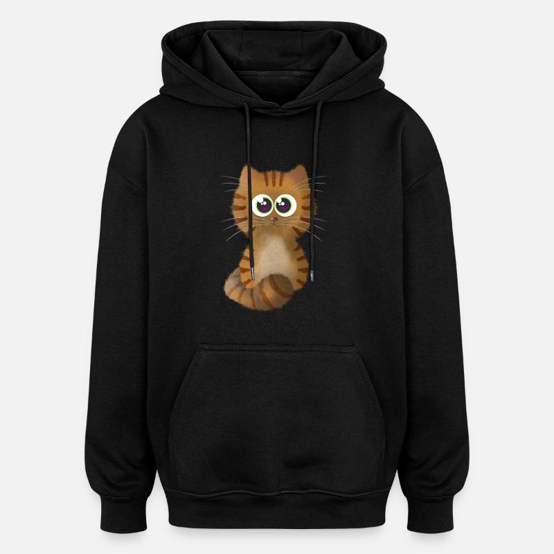 Katze 3 - Oversized Unisex Hoodie - Schwarz