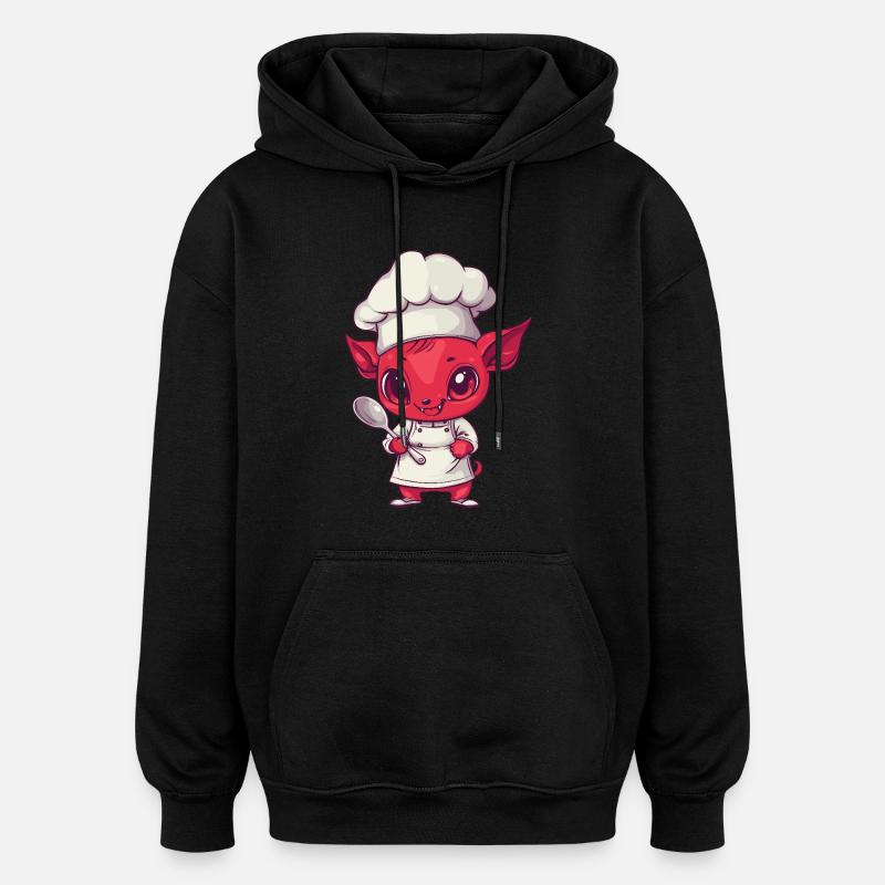 Cooking devil with spoon - Oversized Unisex Hoodie - black