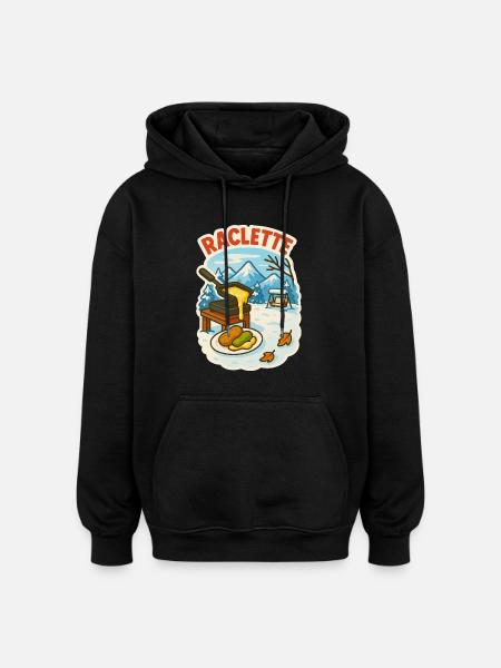 Raclette motive - Oversized Unisex Hoodie - black