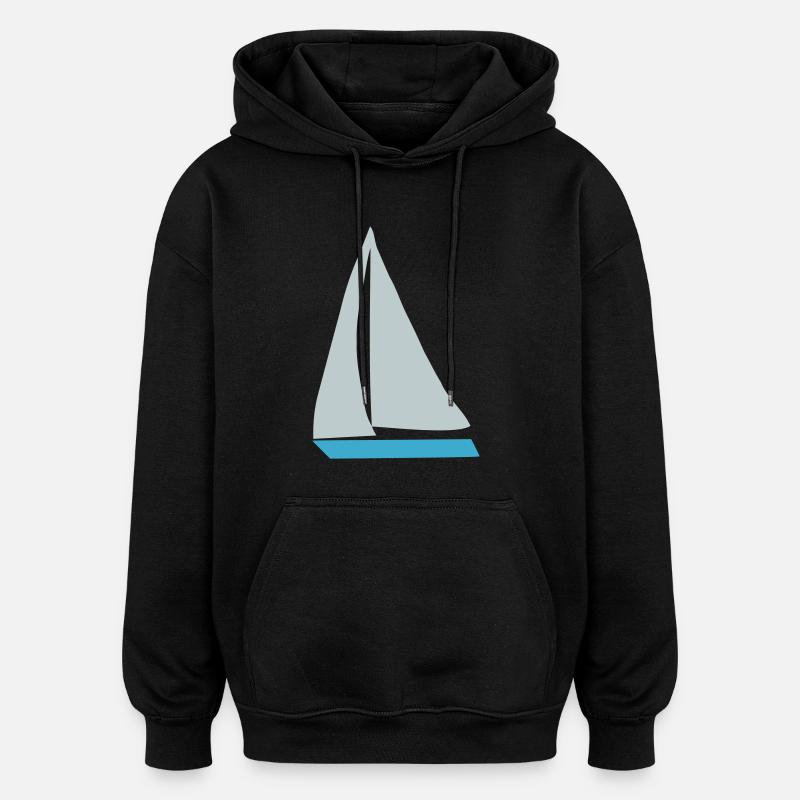 Segelboot - Oversized Unisex Hoodie - Schwarz