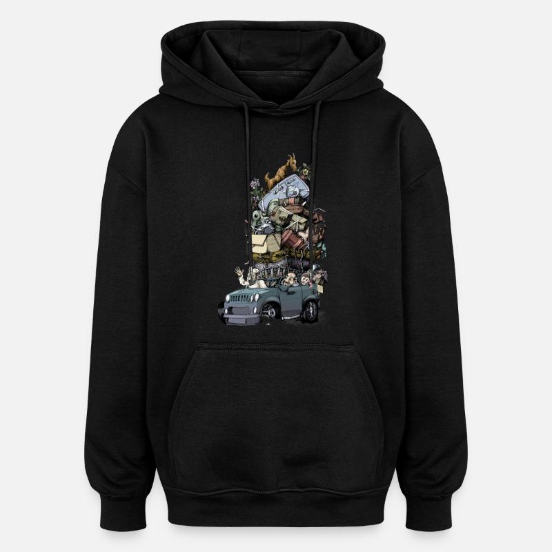 Road trip - Sweat à capuche oversize unisexe - noir