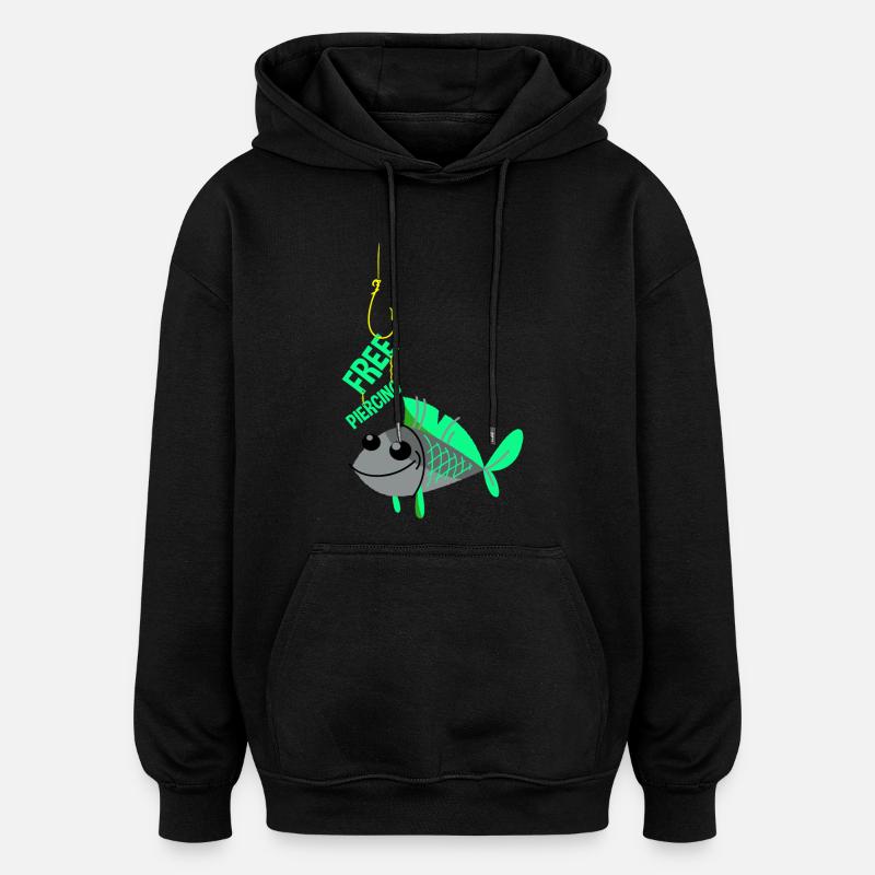 Free piercing - Oversized Unisex Hoodie - black
