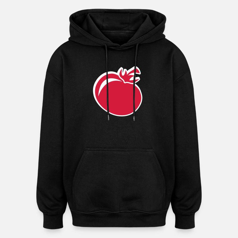 Rote Tomate - Oversized Unisex Hoodie - Schwarz