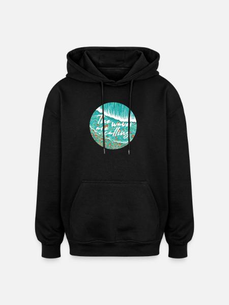 Waves Are Calling - Oversized Unisex Hoodie - black