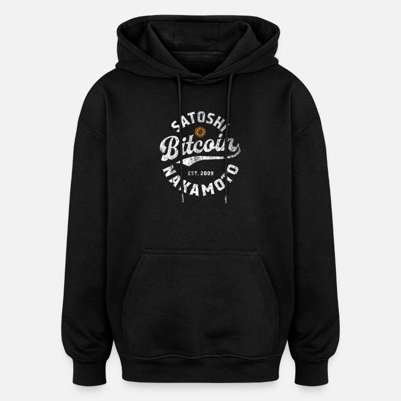 Bitcoin Satoshi Nakamoto - Sweat à capuche oversize unisexe - noir