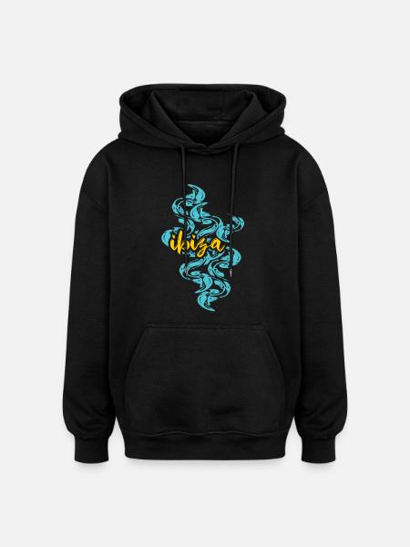 Ibiza Balearic Islands Flowers - Oversized Unisex Hoodie - black