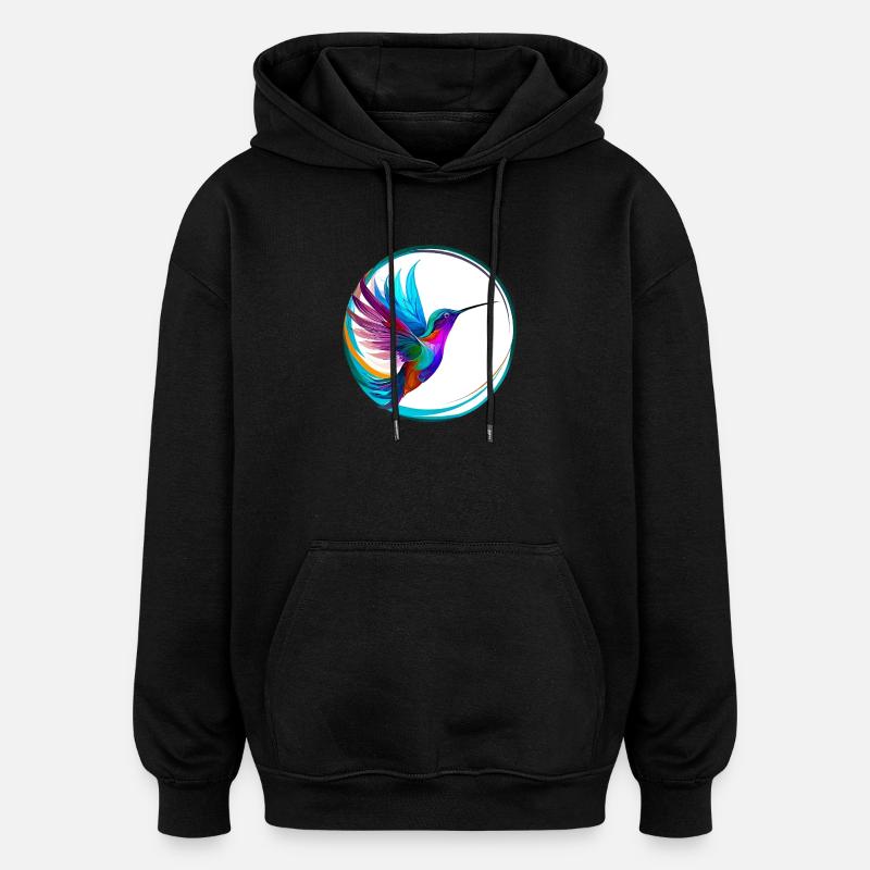 Colibri - Sweat à capuche oversize unisexe - noir
