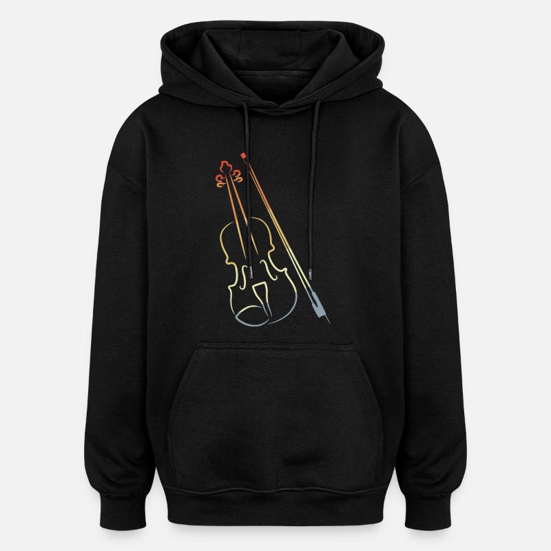 Violon et archet - Sweat à capuche oversize unisexe - noir