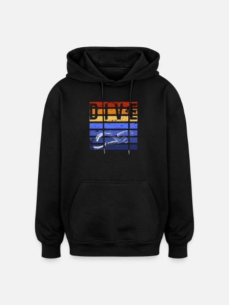 Dive - Oversized Unisex Hoodie - Schwarz