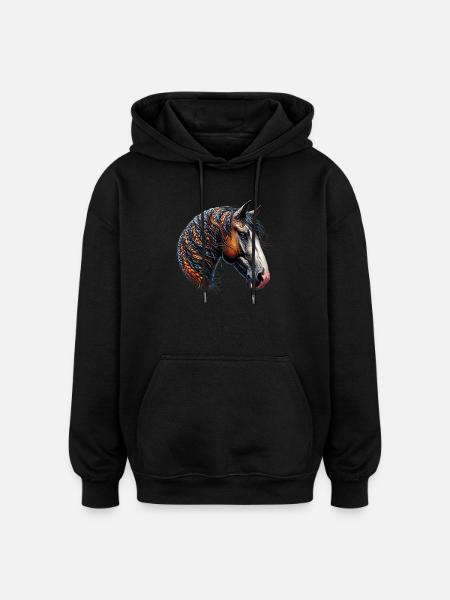 Cheval - Sweat à capuche oversize unisexe - noir
