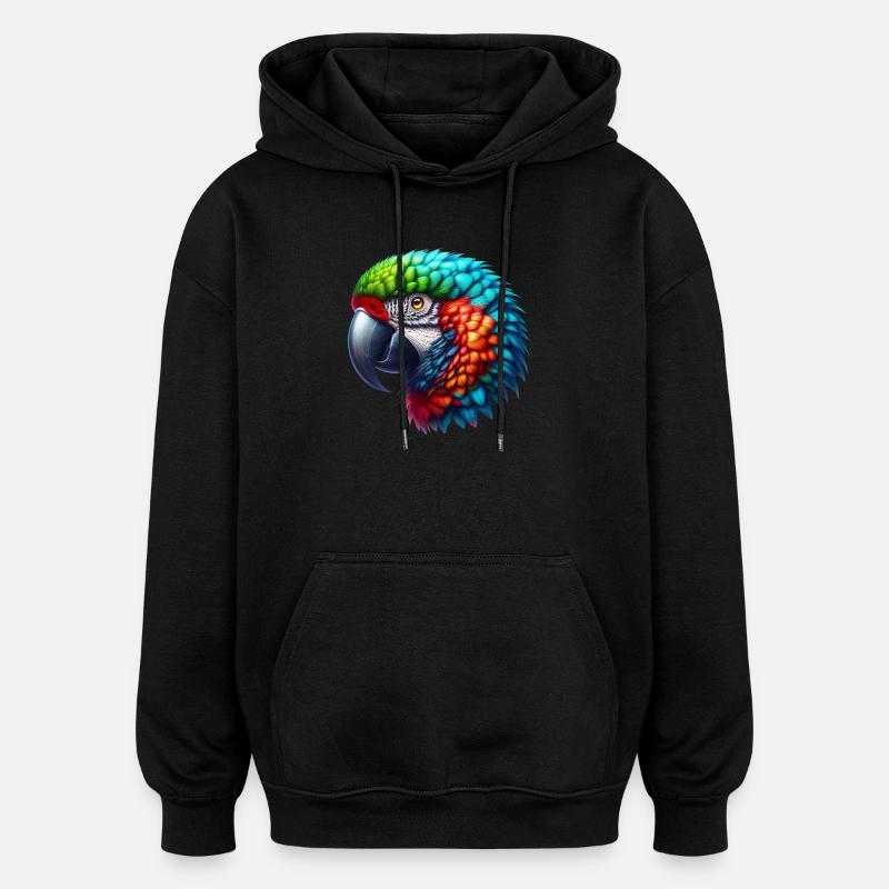 Papagei - Oversized Unisex Hoodie - Schwarz