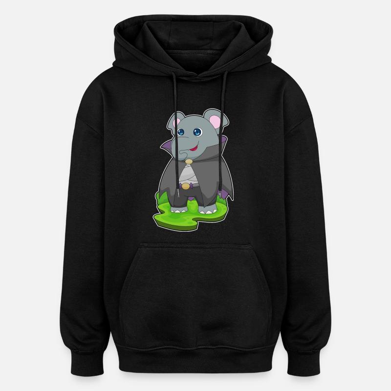 Éléphant Halloween Vampire - Sweat à capuche oversize unisexe - noir