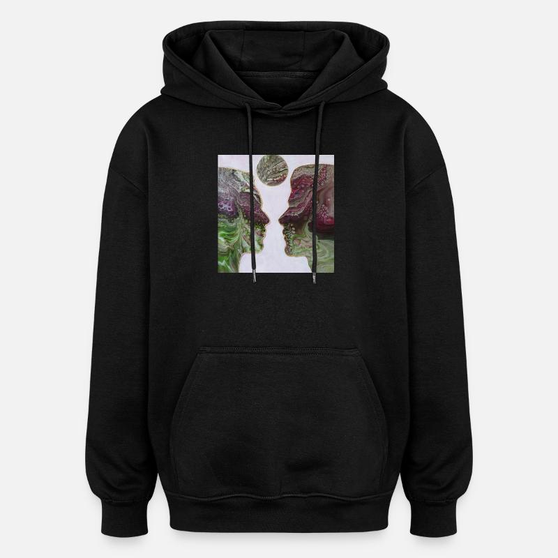 Zusammen - Oversized Unisex Hoodie - Schwarz