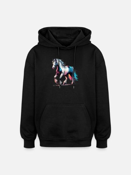 Horse - Oversized Unisex Hoodie - black