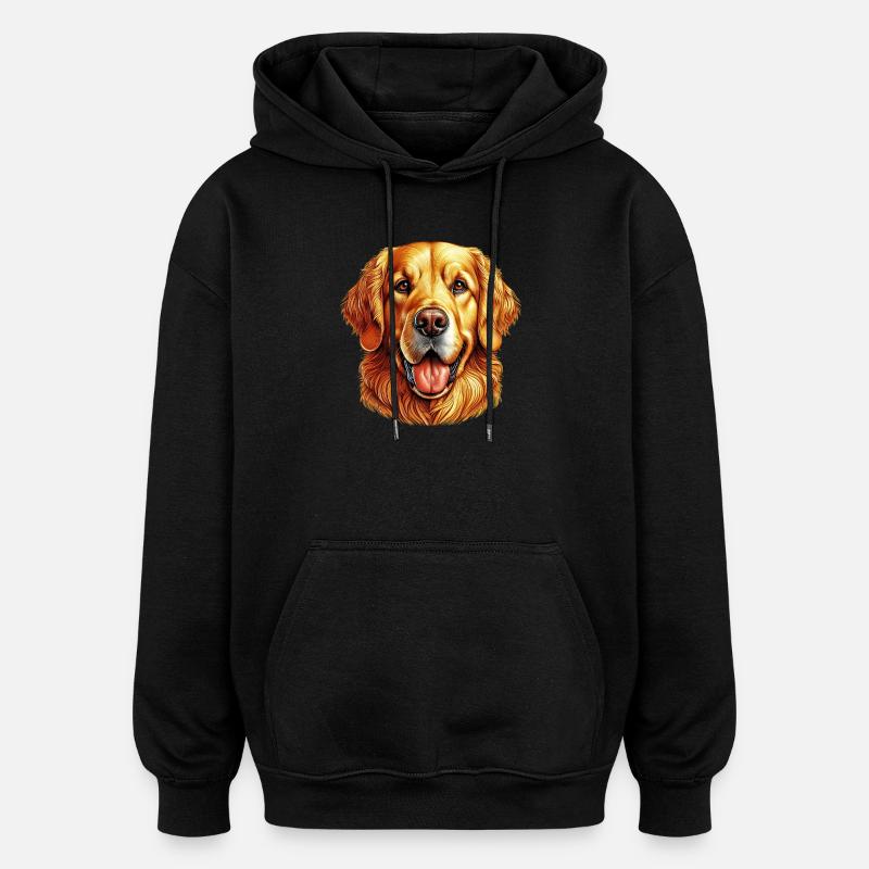 Chien Golden Retriever Labrador - Sweat à capuche oversize unisexe - noir