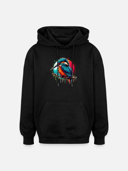 Kingfisher - Oversized Unisex Hoodie - black