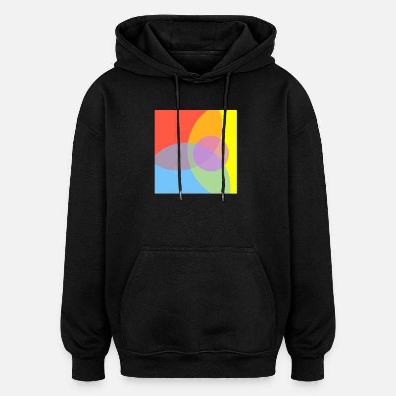 Colour Play Pattern - Oversized Unisex Hoodie - black