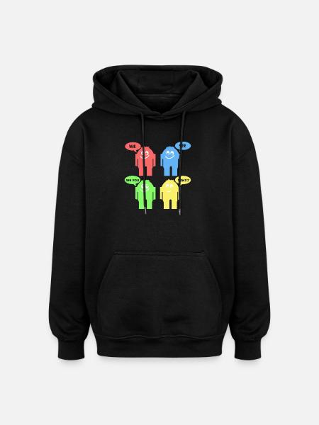 Lustige Männchen - Oversized Unisex Hoodie - Schwarz