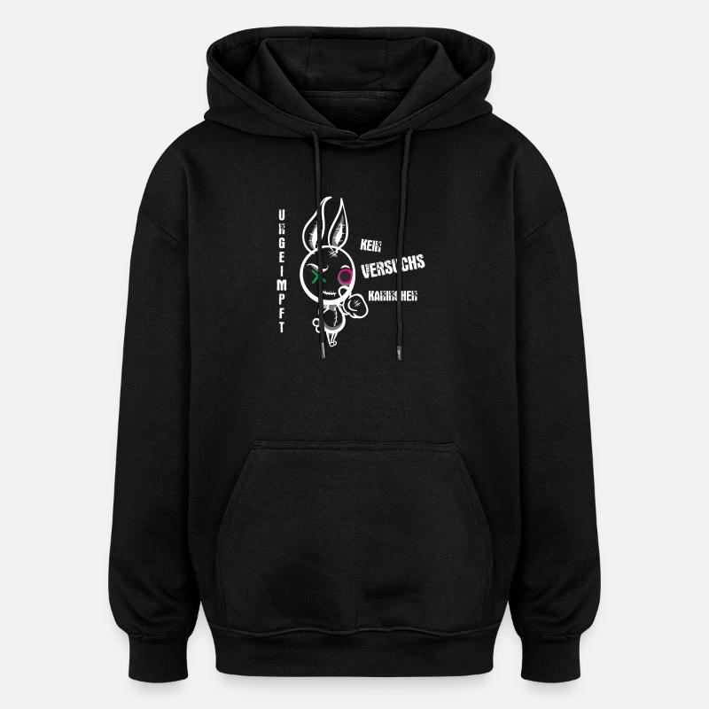 Patchbunny Kämpfer - Oversized Unisex Hoodie - Schwarz