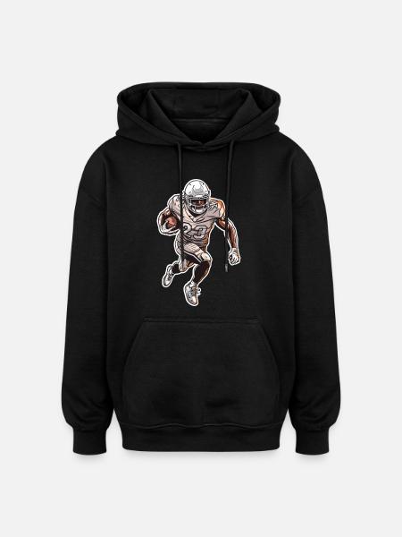 American Football Sketch - Oversized Unisex Hoodie - black
