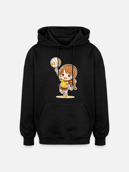Little volleyball player - Oversized Unisex Hoodie - black