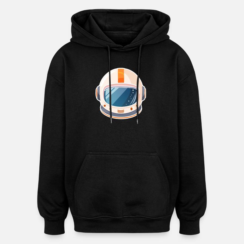 Casque spatial rétro - Sweat à capuche oversize unisexe - noir