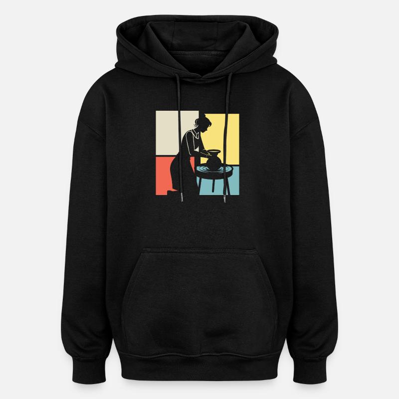 Creative pottery for ceramic lovers - Oversized Unisex Hoodie - black
