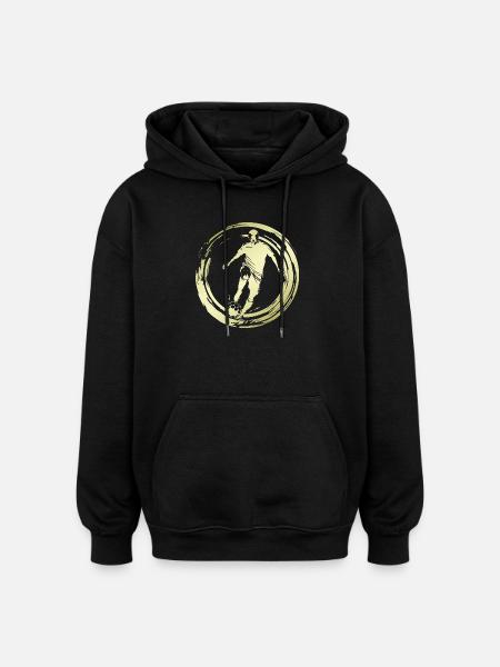 Soccer Soccer Player Silhouette - Oversized Unisex Hoodie - black