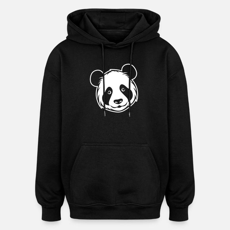 Panda Kopf - Oversized Unisex Hoodie - Schwarz
