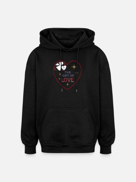 Herz Engel  Liebe - Oversized Unisex Hoodie - Schwarz