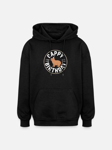 Capybara Birthday Cappy Birthday Funny Capy - Oversized Unisex Hoodie - black