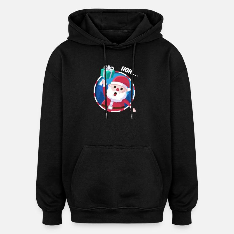 Leuchtender Santa Geschenk - Oversized Unisex Hoodie - Schwarz