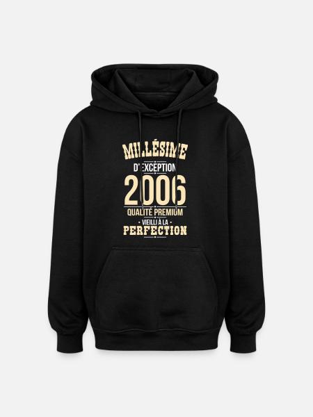 2006 – Millésime d’exception – Qualité premium - Sweat à capuche oversize unisexe - noir