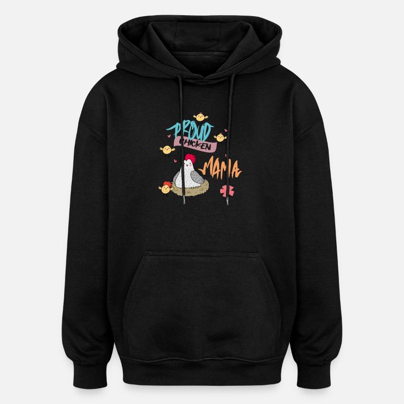 Fière Maman de la Poule - Sweat à capuche oversize unisexe - noir