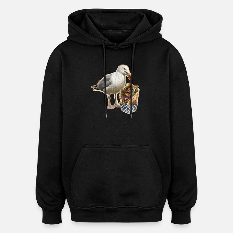 Mouette kebab - Sweat à capuche oversize unisexe - noir