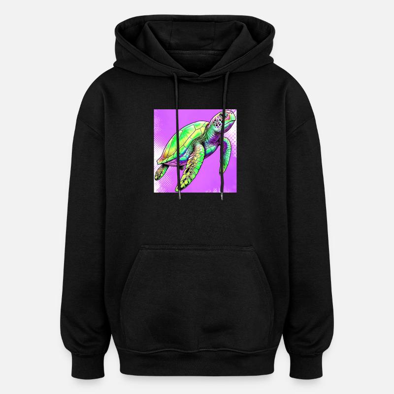 turtle - Oversized Unisex Hoodie - black