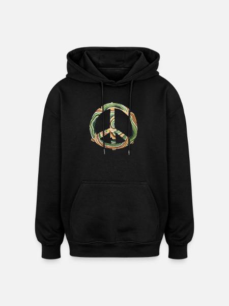Wasserfarbener Friedenskreis - Oversized Unisex Hoodie - Schwarz